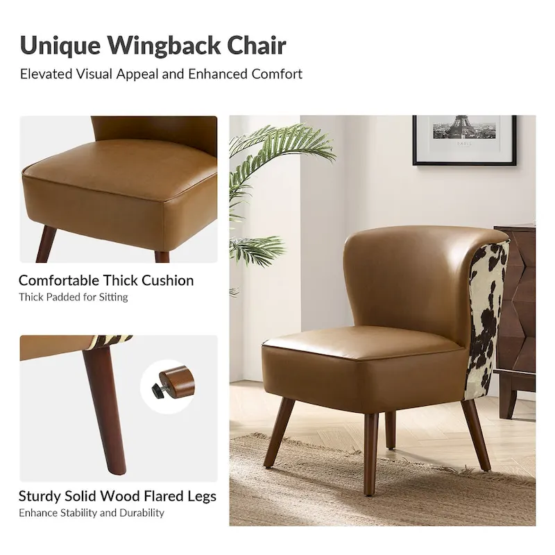 Alexander Mid-Century Modern Side Armchair with Solid Wood Legs by HULALA HOME