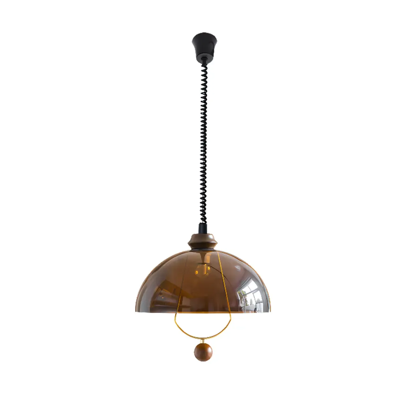 Modern Brown Dome Adjustable Pendant Lighting