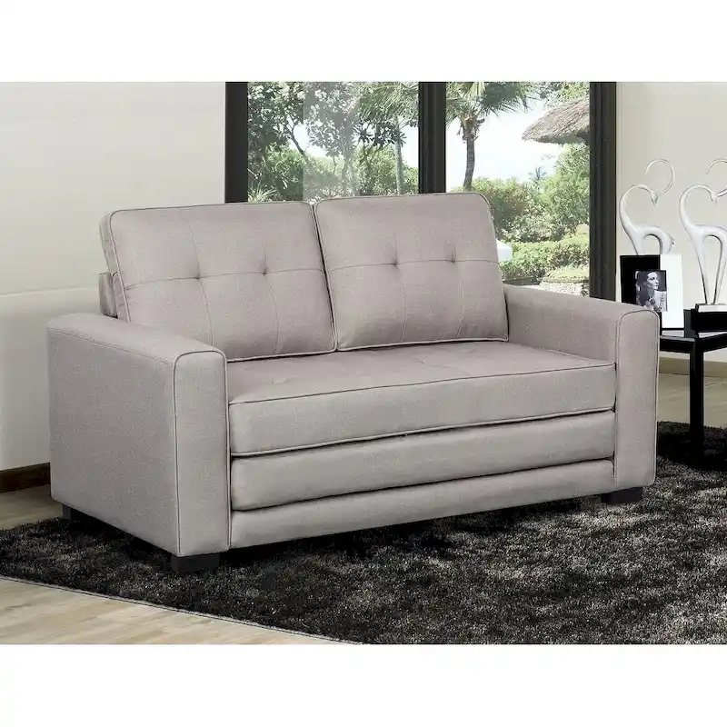 Daisy Modern Fabric Loveseat and Sofa Bed