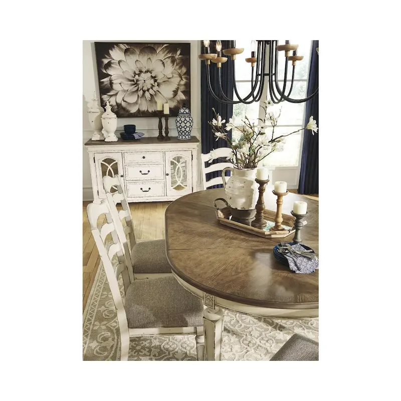 Signature Design by Ashley Nettle Bank Chipped White Dining Room Chair (Set of 2)