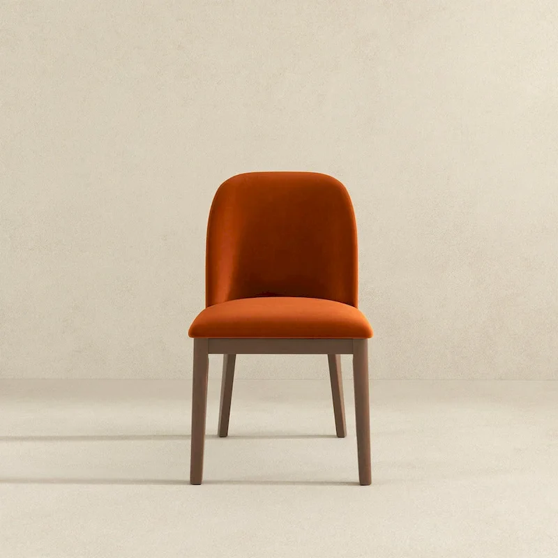 Burnt Orange Velvet Dining Chair