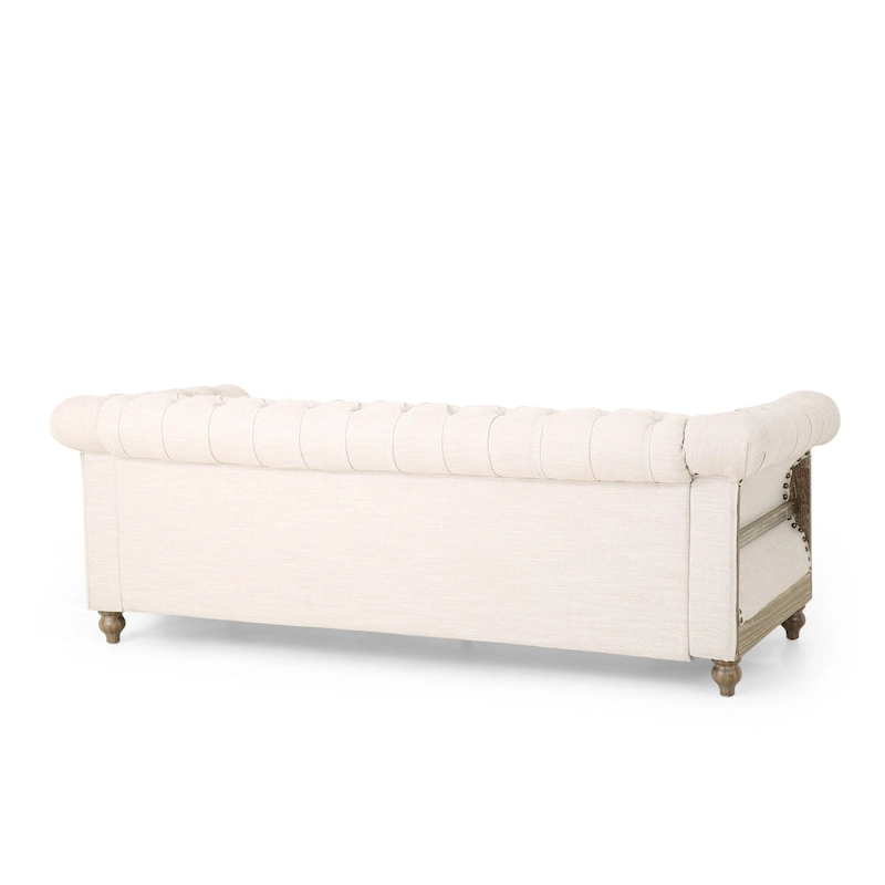 Saragus Chesterfield Sofa with Nailhead Trim by Christopher Knight Home - 85.50  L x 33.25  W x 28.50  H