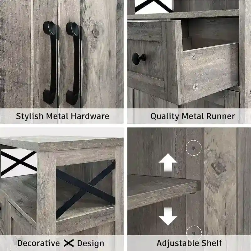 Freestanding Kitchen Pantry Cabinet - 11.6D x 23W x 42.5H