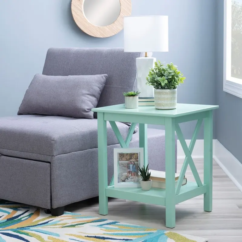 Ripplewood Farmhouse X-Base Side End Table