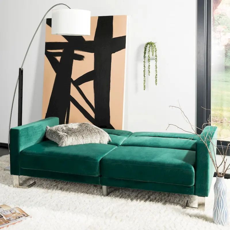 Spring Two-In-One Modern Foldable Beige Loveseat Sofa Bed