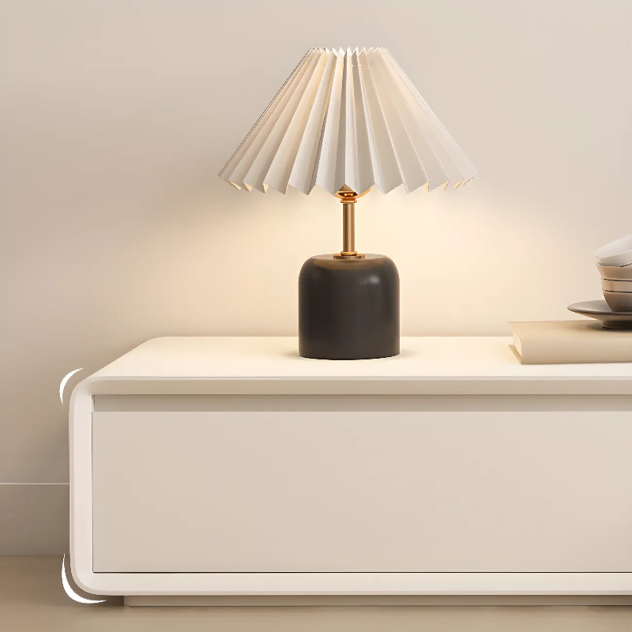 Ventilated 2 Drawers Wood Rectangular White TV Stand