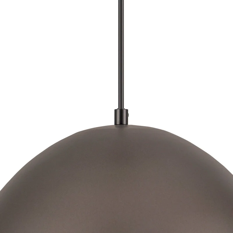 1-light Antique Silver Metal Industrial Farmhouse Dome Pendant Light - 17.7 in.