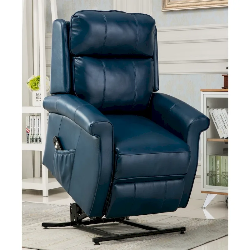 Traditional 3-Position Lift Chair with Wired Remote – Blue / Red / Black / Brown / Dove – 1-Seater