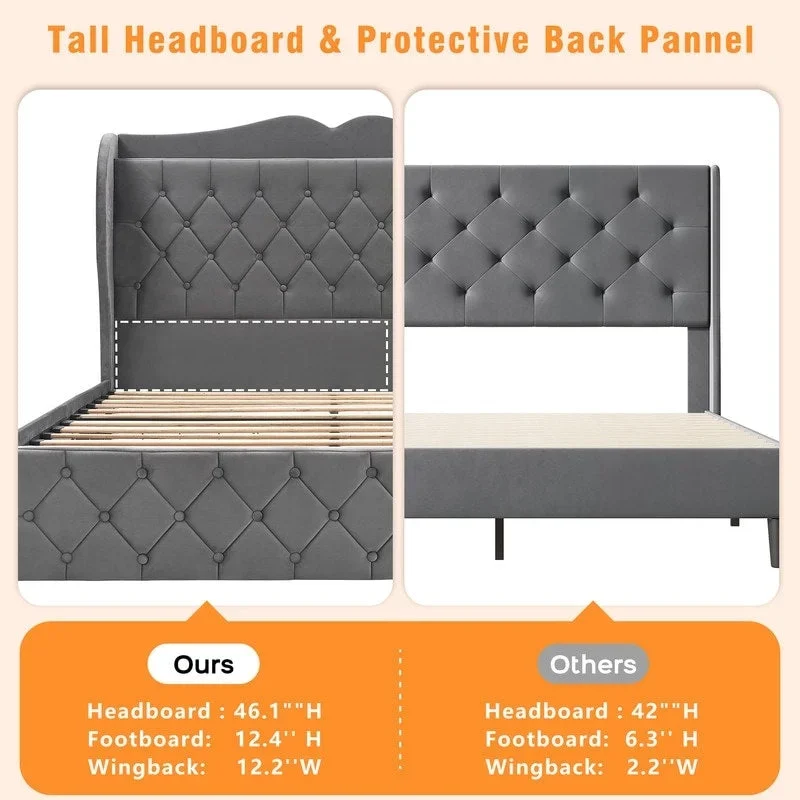 Queen Bed Frame with 4 Drawer