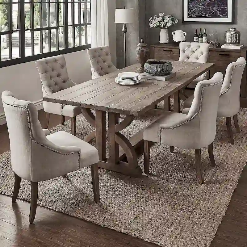 Paloma Farmhouse Reclaimed Wood 7-Piece Dining Set by