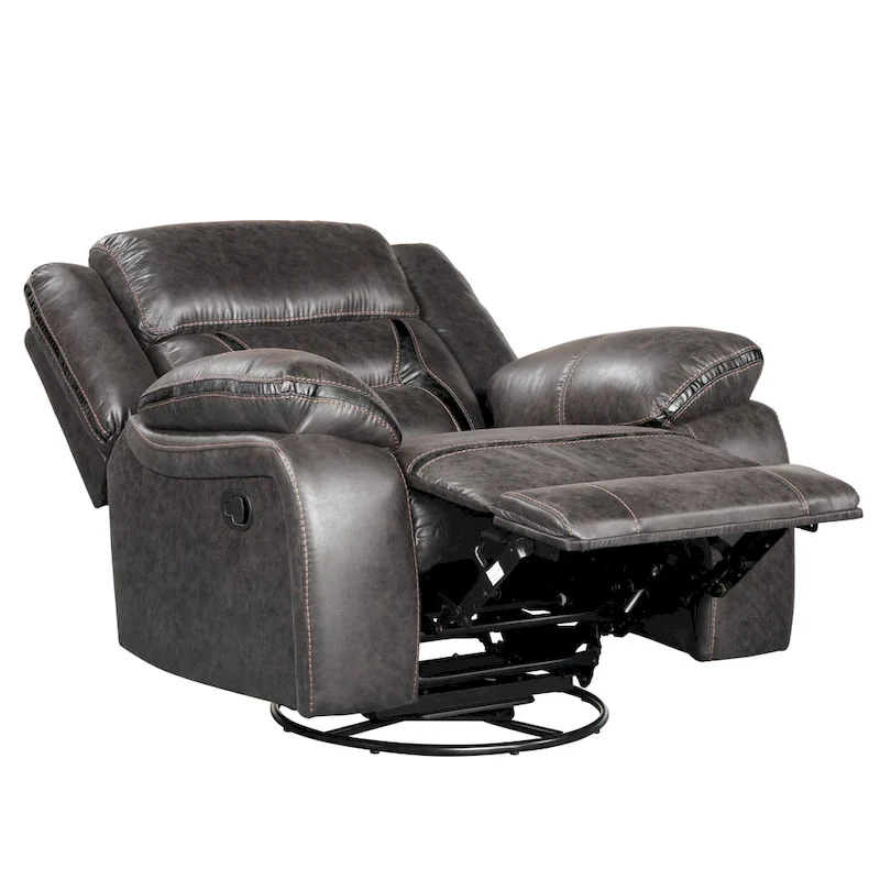 Roundhill Furniture Elkton Manual Motion Recliner, Dark Chestnut