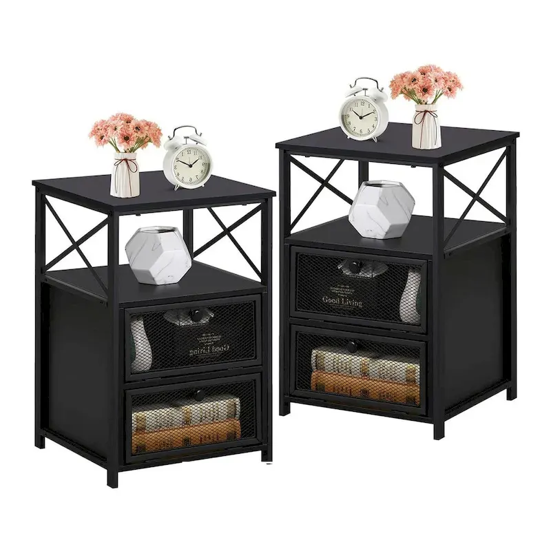 Taomika 3-Pieces Modern Bed Frame and Modern Nightstand Set