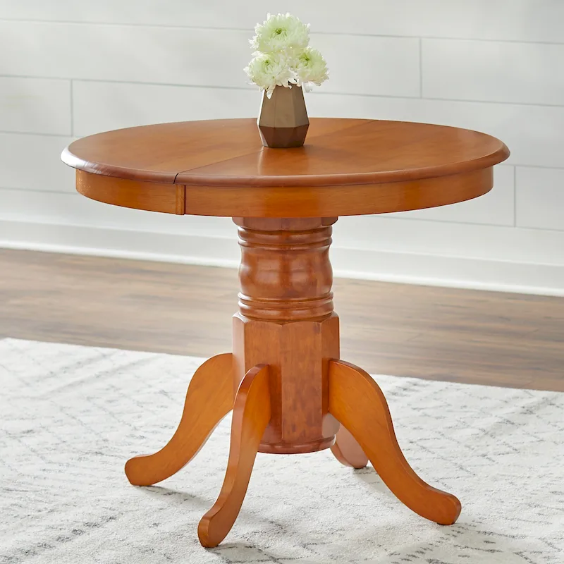 Simple Living Carolina Farmhouse Solid Wood Dining Table with Leaf