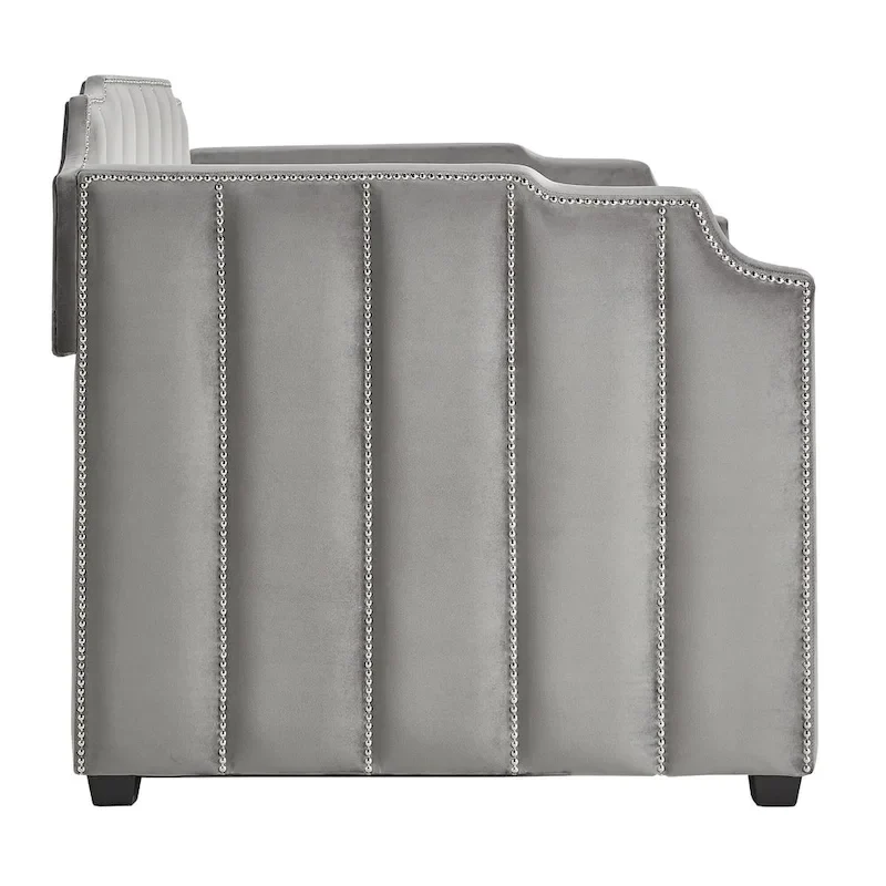 Chareau Glam Grey Velvet Daybed by iNSPIRE Q Modern