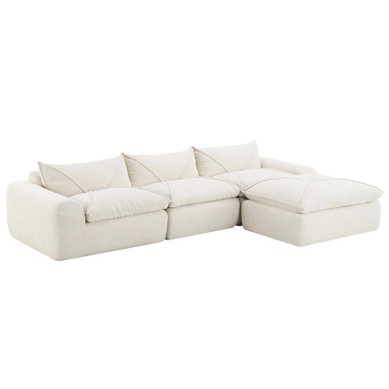 116-In Modern Chenille Sectional Sofa with High Density Foam,No Assembly Required