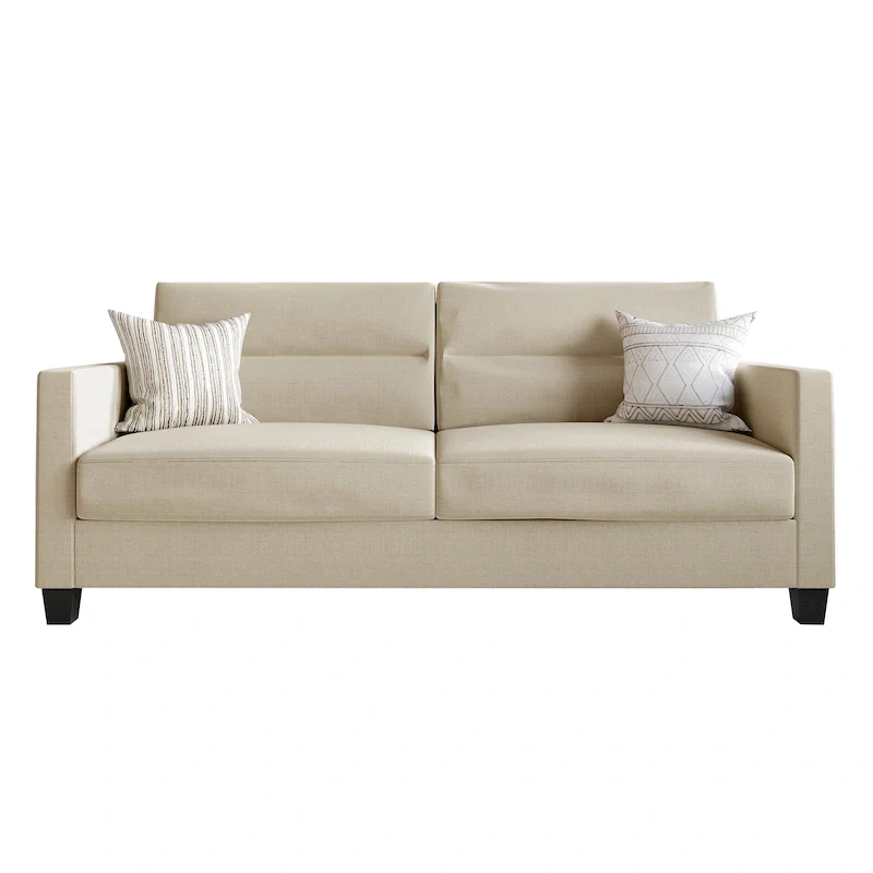 CraftPorch Clean and Minimalist Linen Upholstered Sofa