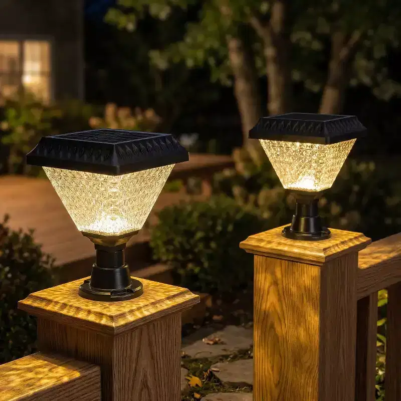 C Cattleya 2-Pack 8.5inch Matte Black Solar Post Cap Light with Remote Control,3CCT & RGB, Timer Function