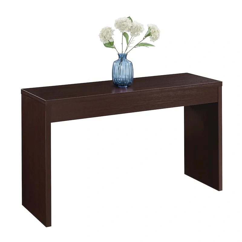 Espresso/White/Black Modern Melamine Console Table & Desk, 1-Person
