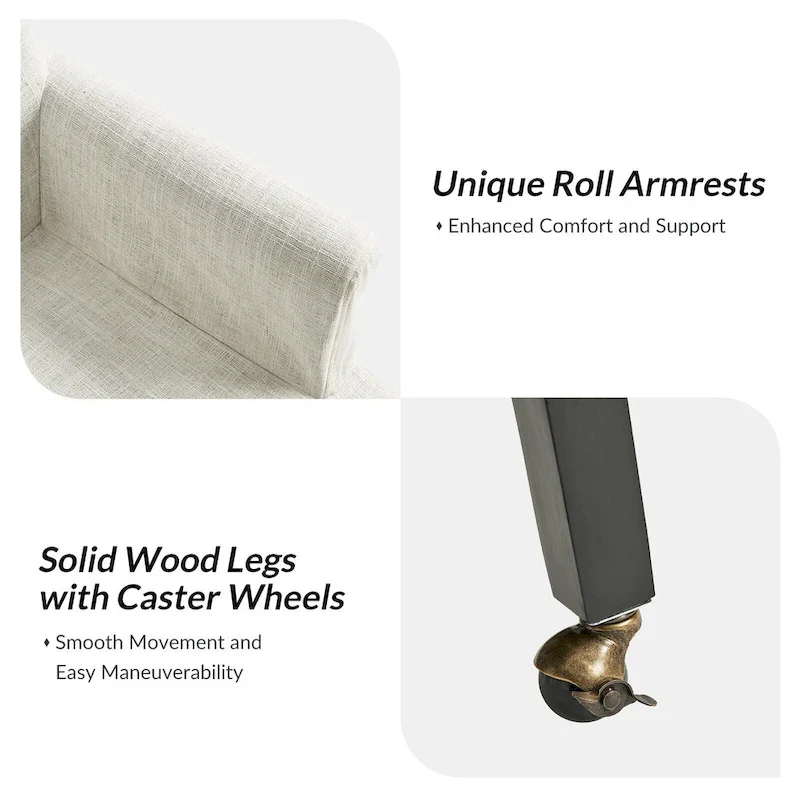 Alethea Upholstered Slipcover Arm Dining Chair with Soild Wood Legs by HULALA HOME