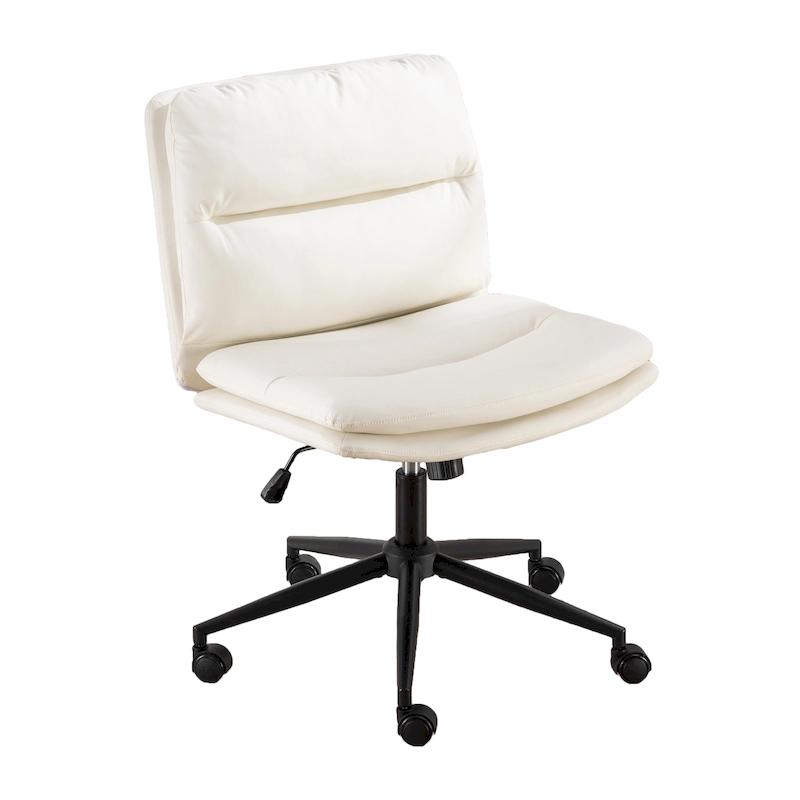 Roundhill Bizerte Adjustable Swivel Criss Cross Chair, Wide Seat Office Chair Vanity Chair