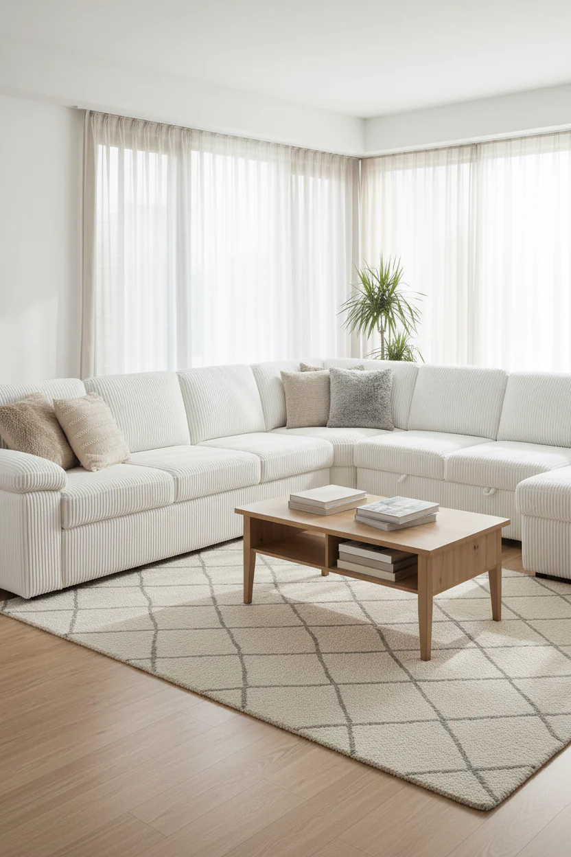 Oversized Modular Corduroy Upholstered Storage Sofa