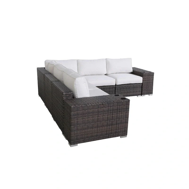 LSI Arelys Rattan Wicker Fully Assembled 4 - Person Seating Group with Cushions