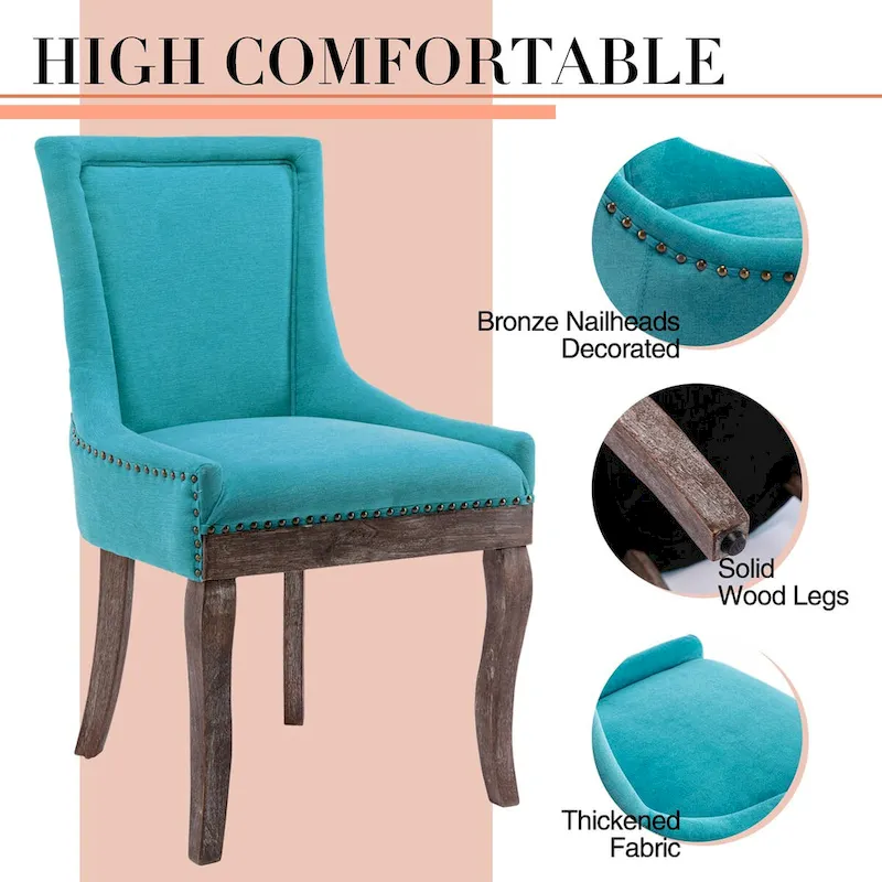 Traditional Tufted Ultra Upholstered Wingback Dining Chair Set of 4