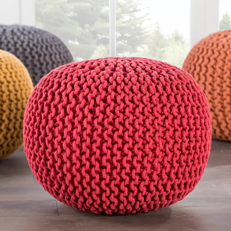 Spectrum Pouf Textured Round Pouf