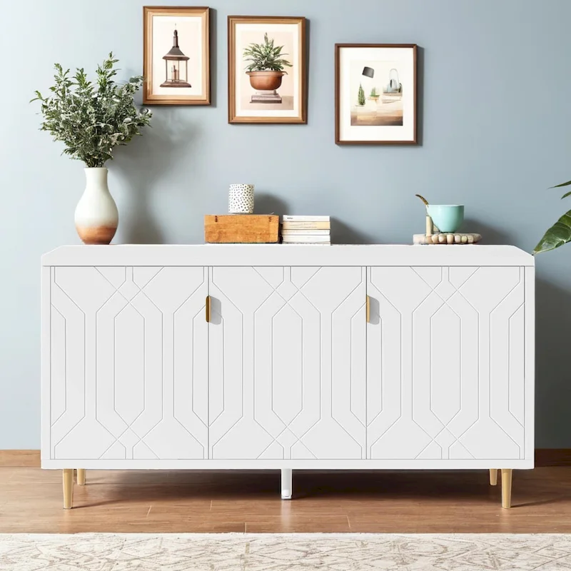 Modern TV Stand with Adjustable Shelves