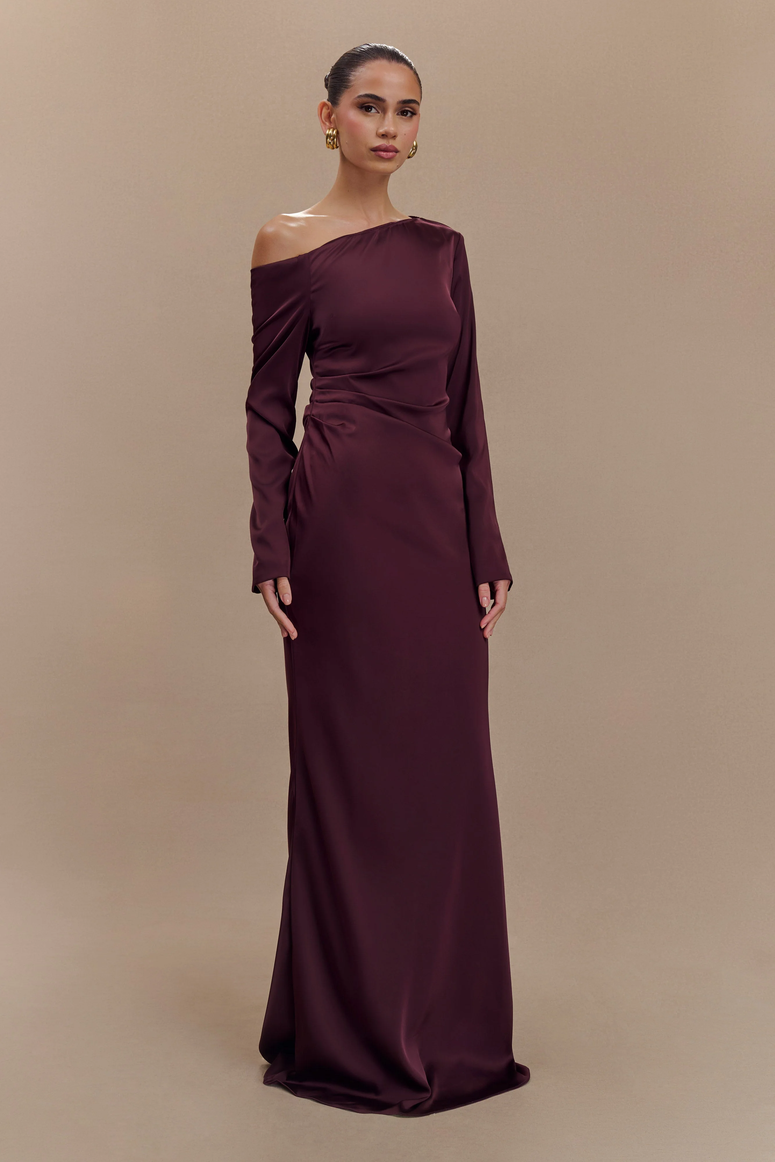 Avery Long Sleeve Maxi Dress - Plum