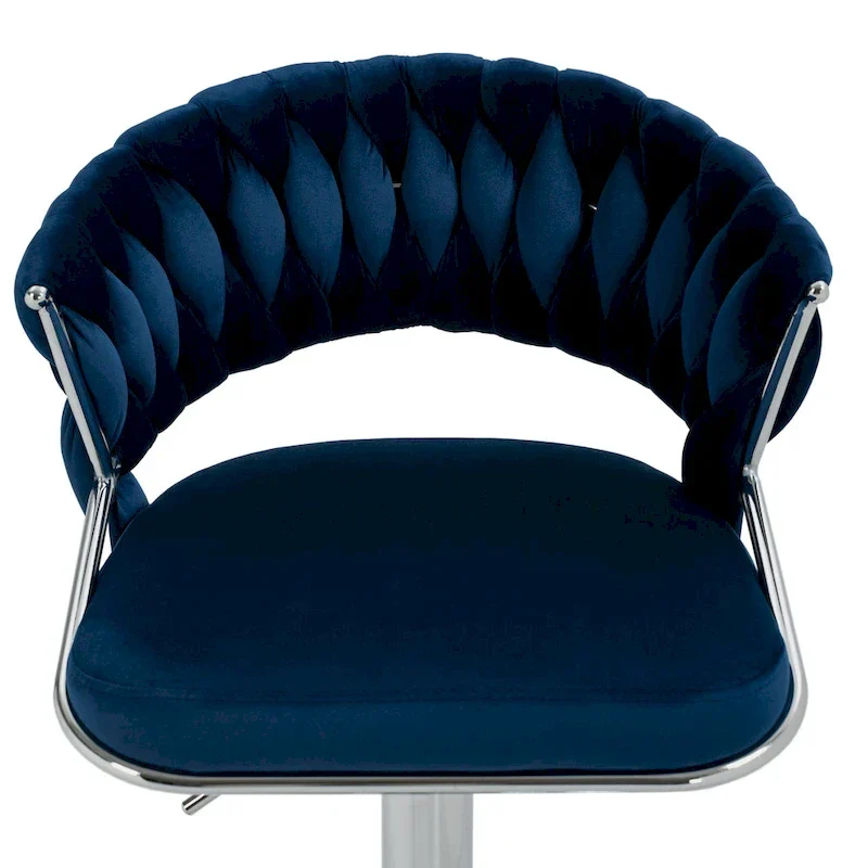 Set of 2 Bar Stool Adjustable Height with Swivel Seat