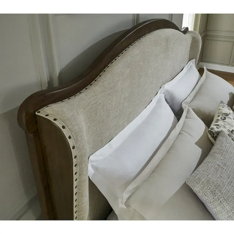 Signature Design by Ashley Sturlayne Brown/Beige Upholstered Panel Bed