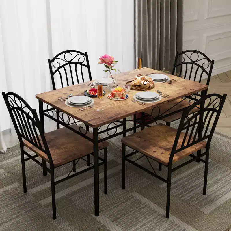 COZONY 5-Piece Dining Table Set for 4  Modern Kitchen & Dining Room Table with Chairs for Small Spaces