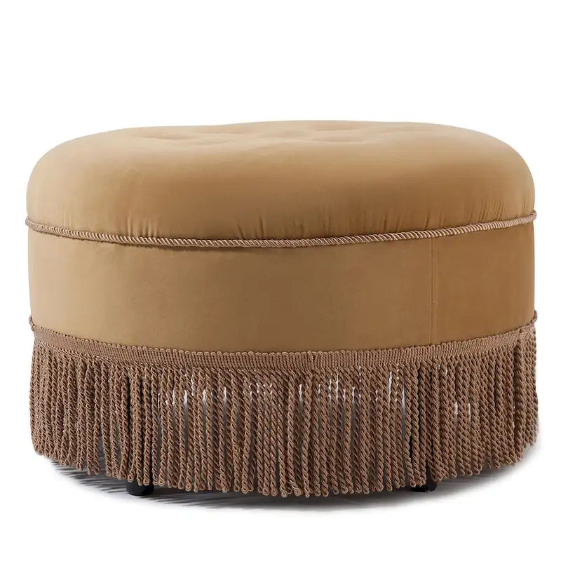 Upholstered Round Accent Ottoman