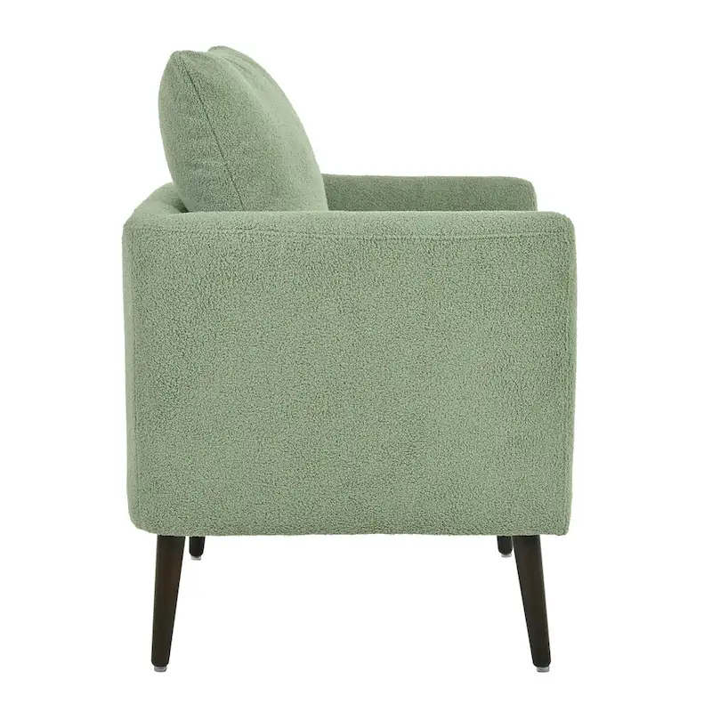 Modern 26.77 Upholstered Arm Chair with Solid Wood Legs and Waist Pillow