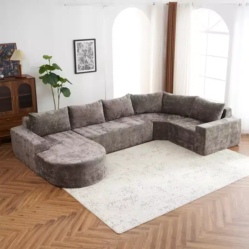 142W Oversized Modular Sofa, Upholstered Cloud Sectional Sofa Couches for Living Room -ModernLuxe