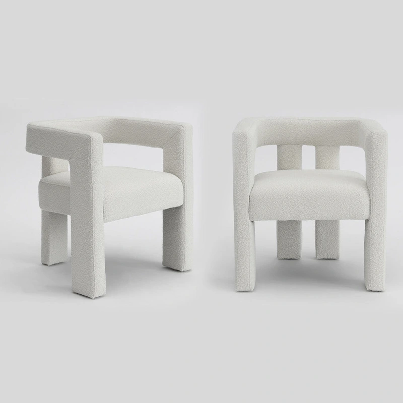 KINWELL 24 Wide Boucle Upholstered Armchair (Set of 2)