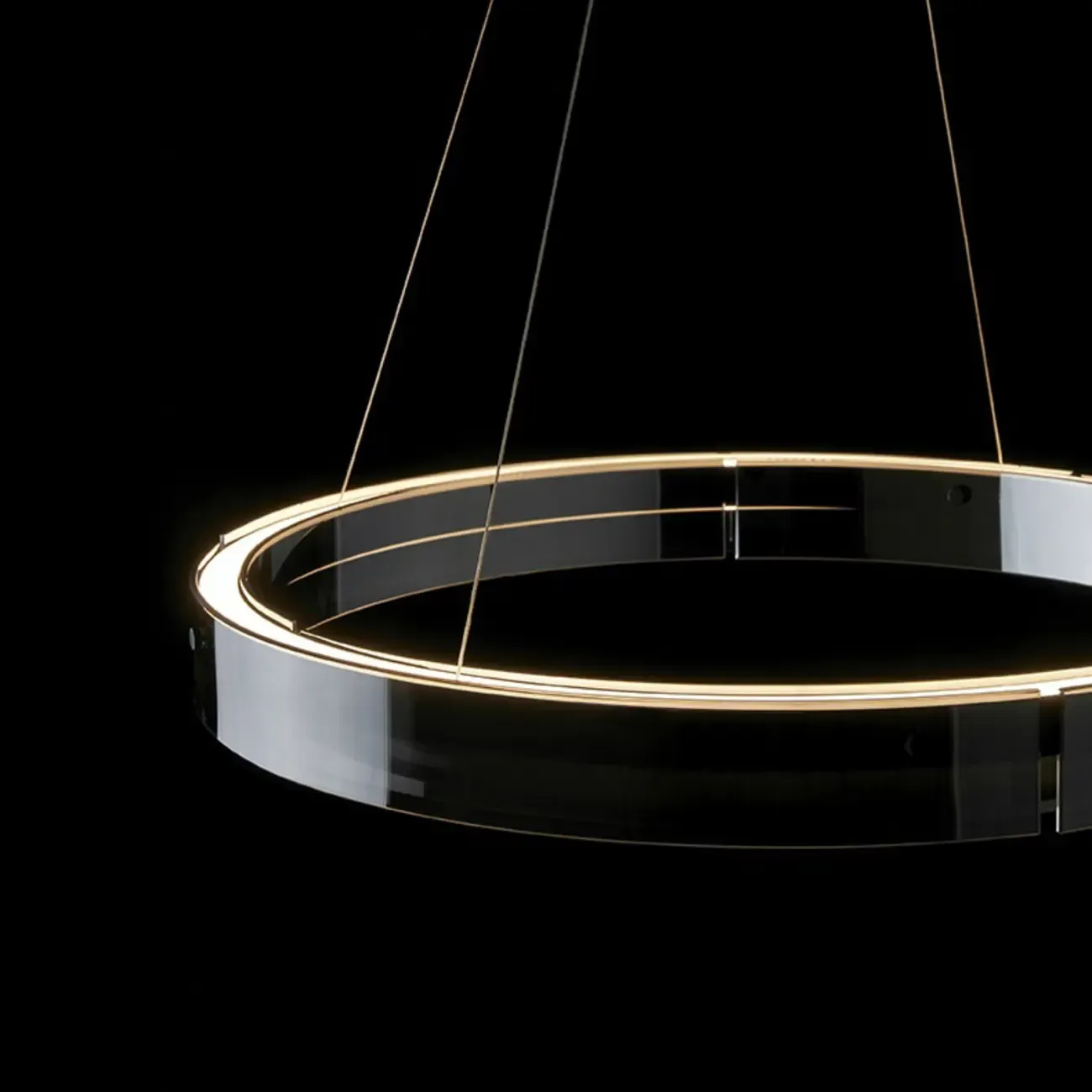 Modern LED Round Metal Chandelier with Flexible Height