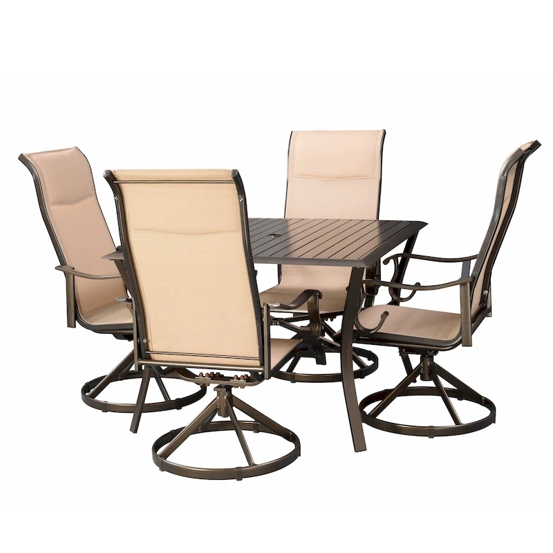 Westin 5pc Aluminum & Padded Sling Swivel Dining Set