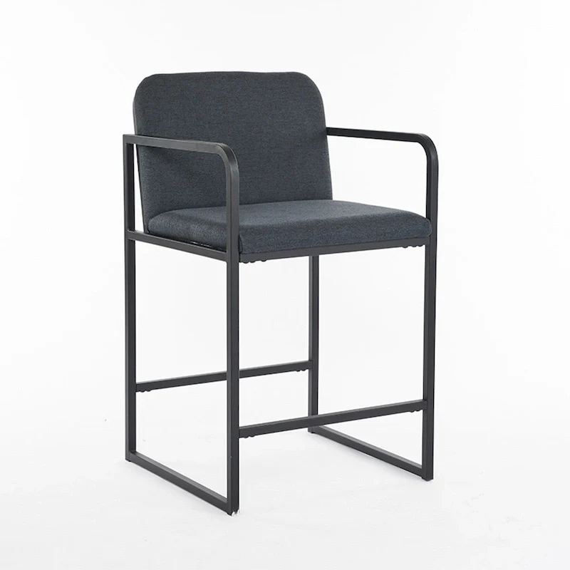 Set of 2,Modern Upholstered Counter Height Bar Stool with Armrests, Metal Frame and Padded Seat
