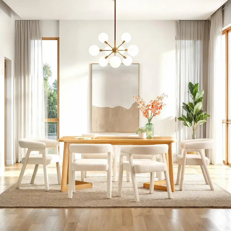 Middlebrook Modern Solid Wood Dining Table with Geometric Legs