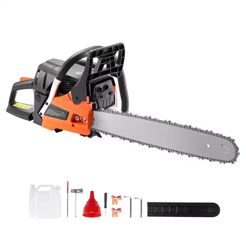 VEVOR Gas Chainsaw, 58CC 20 3.22HP, Gasoline Powered Chain Saw, Handheld Cordless Petrol Chainsaws for Tree Wood Branch Cutting, Orange