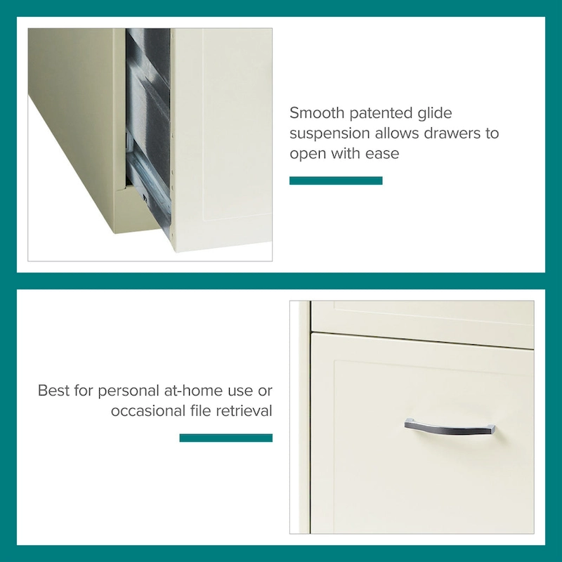 Space Solutions Pearl White 4 Drawer Metal Vertical File Cabinet