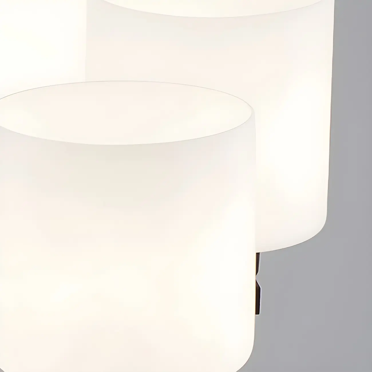 Modern Metal Cylinder Frosted Glass Semi Flush Ceiling Light