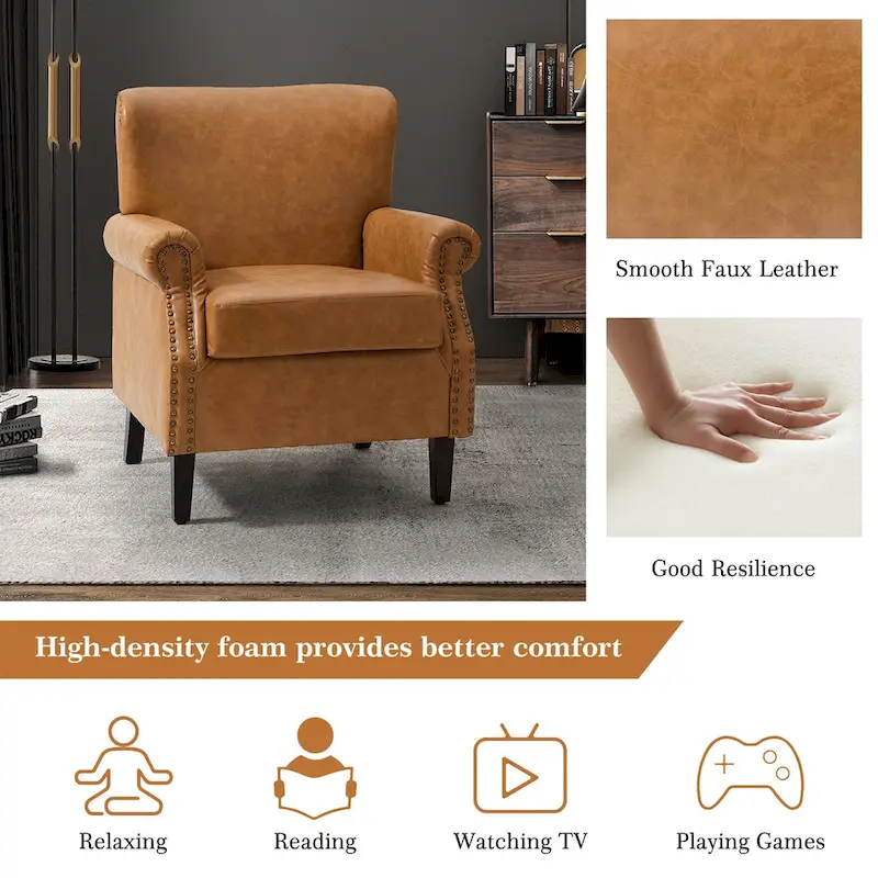 Levi Vegan Transitional Armchair with Rolled Arms Set of 2