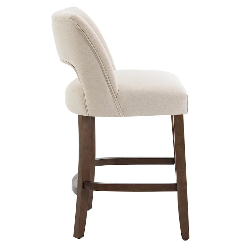 Set of 2 Wooden Bar Stools with Footrest