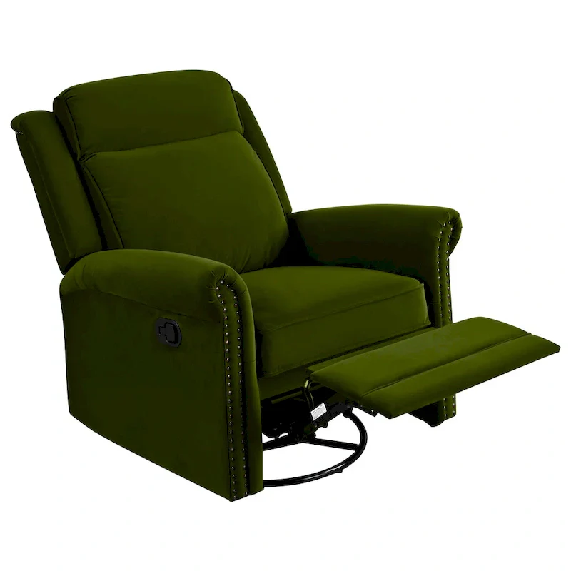 Marloo Modern Swivel Velvet Recliner Chair by Christopher Knight Home