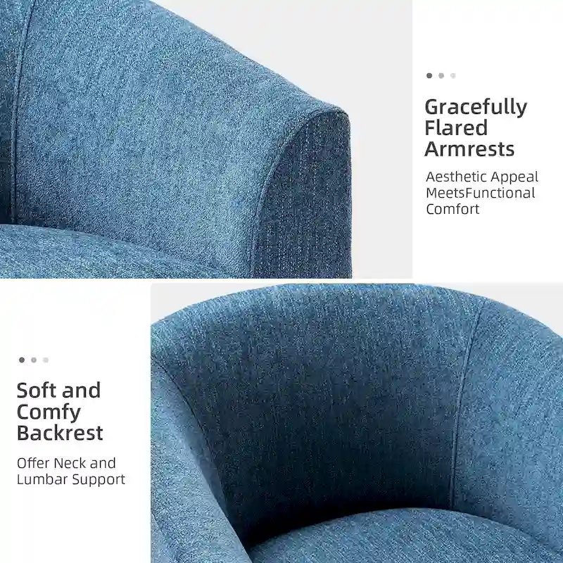 Cuenca Modern Upholstered Barrel Chair with Swivel Base