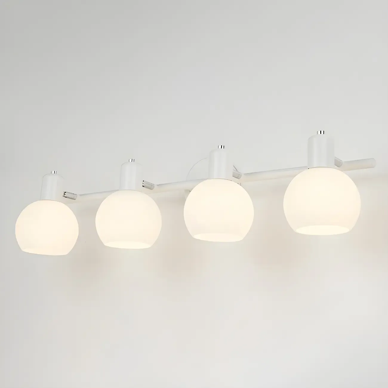 Modern 3 Heads Black Vanity Lights with White Glass Shade