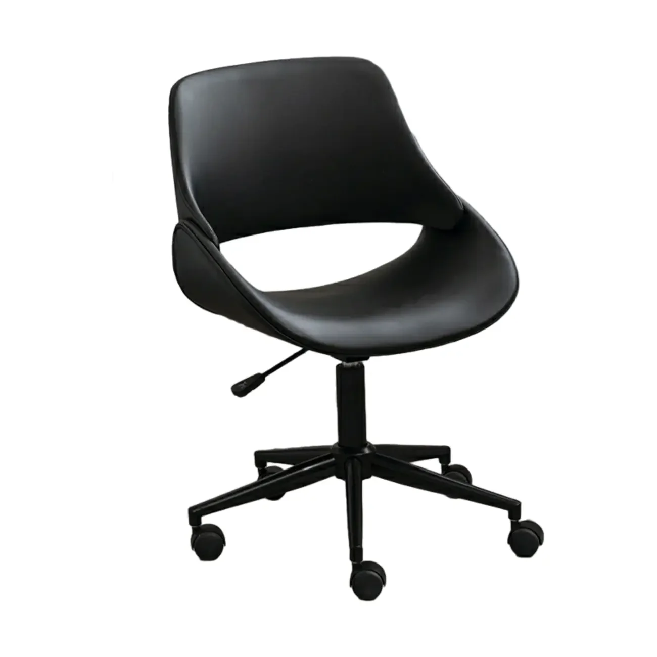 Open-Back Beige Office Chair with Casters